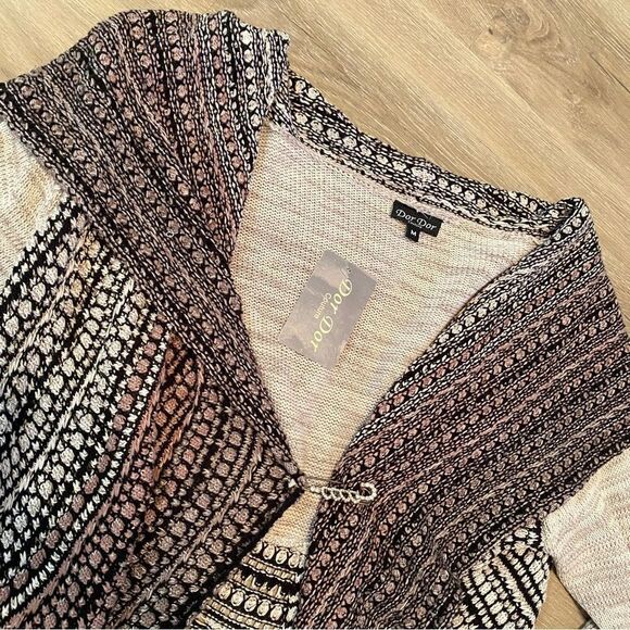 DOR DOR COUTURE HIGH LOW CARDIGAN OPEN FRONT SWEATER W/EMBELLISHED CLIP M NWT - Picture 12 of 15